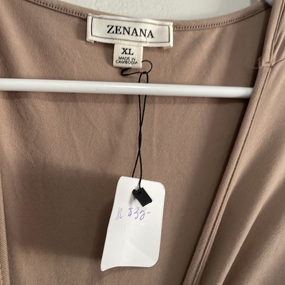 Zenana tan dress with pockets and tie back size XL - Picture 4 of 5
